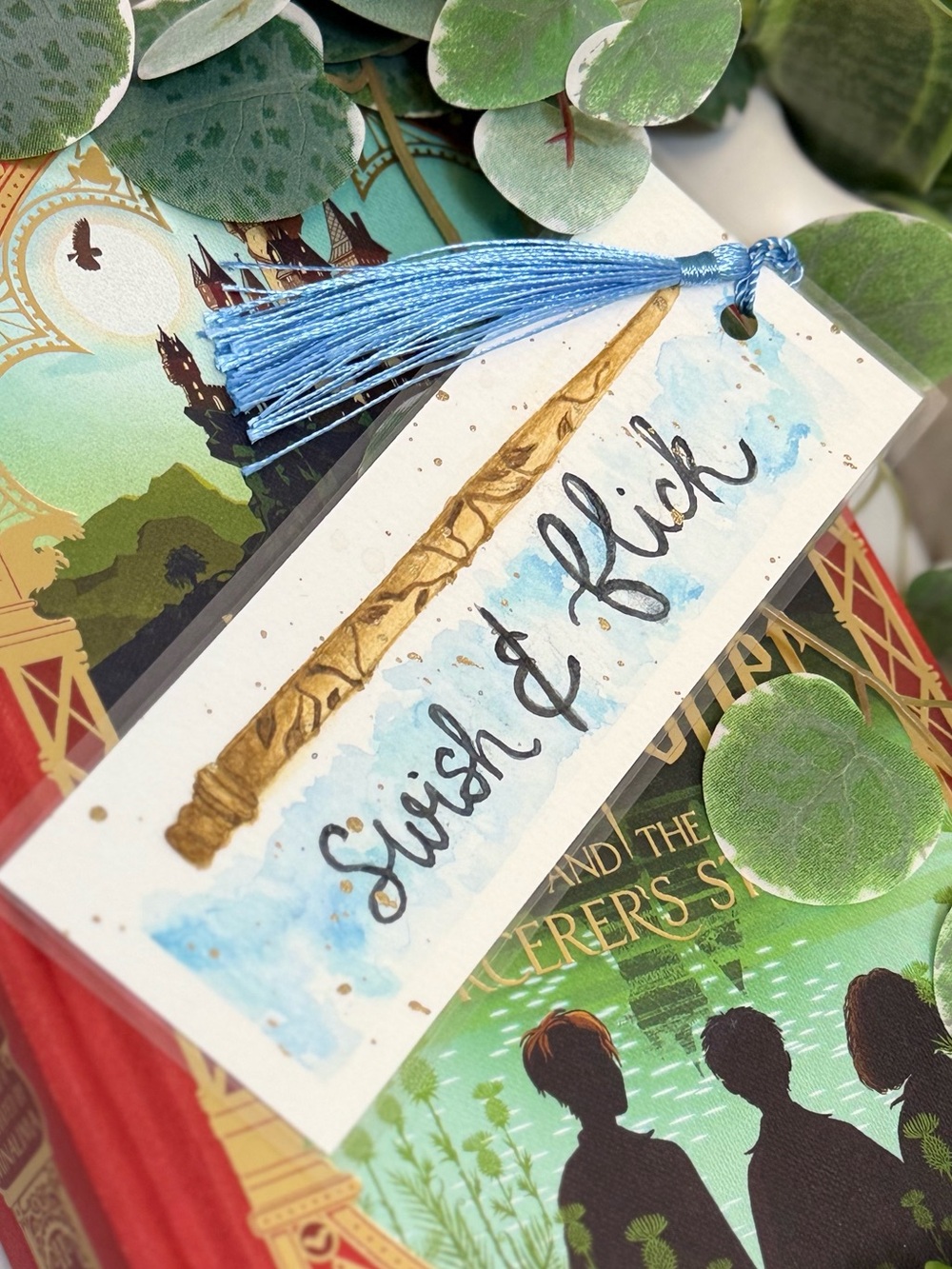 Swish & Flick Bookmark with Blue Tassel
